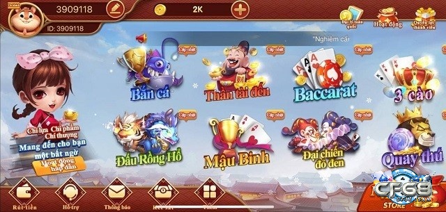 Trải nghiệm các tựa game hấp dẫn tại Cf68 casino