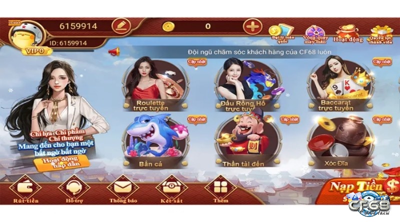 Kho game hấp dẫn tại CF68.VIP