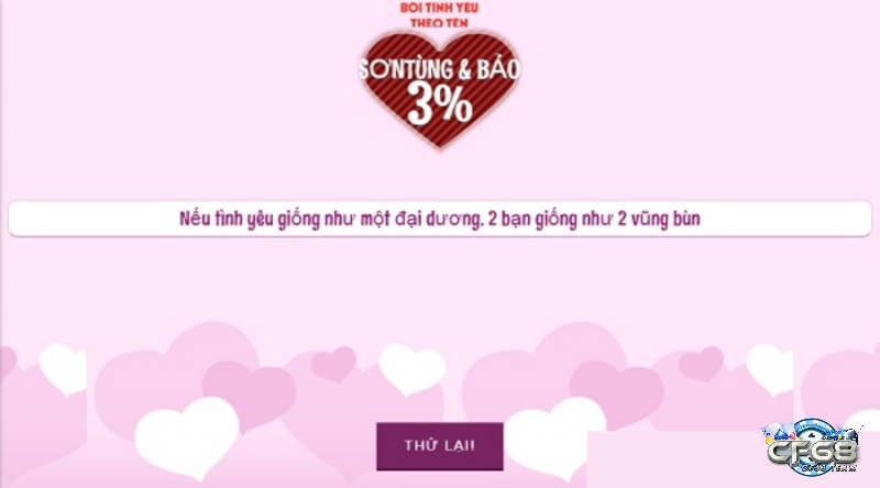 Sự kết hợp tên trong game bói tình yêu 24h sẽ tiết lộ bí mật về tình cảm của anh em và nửa kia