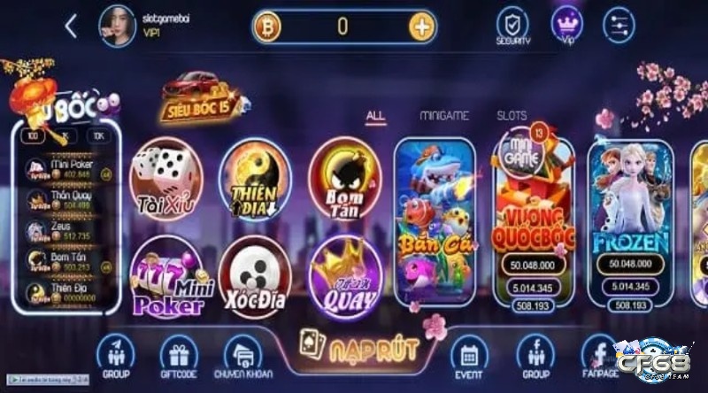 Boc68.net cung cấp nhiều loại mini game để thêm phần thú vị khi cá cược