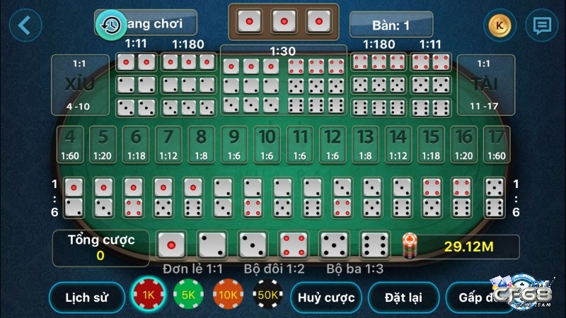 Các hạng mục cược cơ bản khi chơi tài sửu