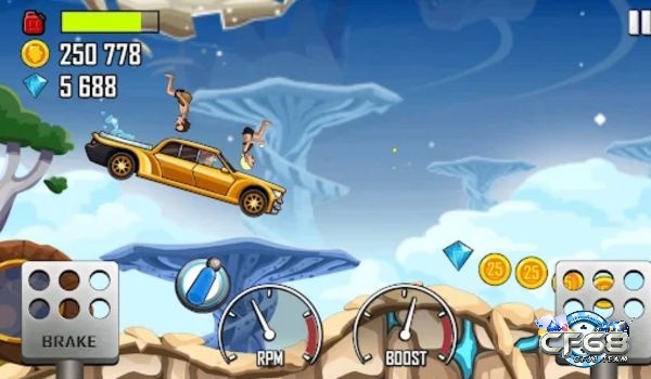 người choi hill climb racing sẽ đối mặt với thách thức với độ dài 600m