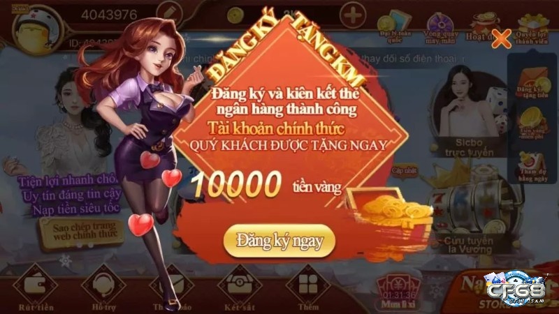 Đăng ký tài khoản để tham nhận giftcode CF68 hấp dẫn