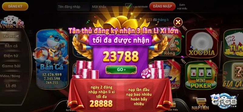 Vn68 casino mang tới nhiều ưu đãi hấp dẫn cho người chơi
