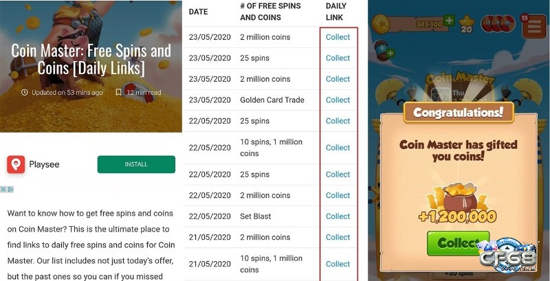 Cách có lượt quay trong Coin Master trên Levvel, bạn nhận tối đa 4 ngày