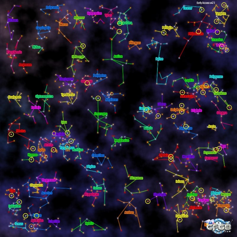 Bản đồ các hành tinh trong game Invaders Universe với môi trường và thử thách độc đáo.