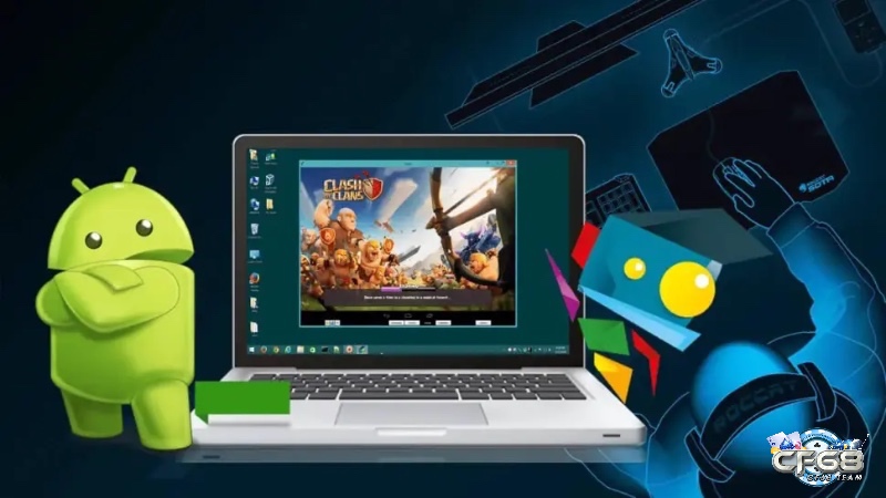 Người chơi dùng giả lập Android trên MacBook để chơi game mobile mượt mà, không cần điện thoại