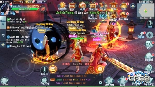 Người chơi kết nối và tham gia hoạt động nhóm trong cộng đồng game kiếm hiệp mobile thân thiện