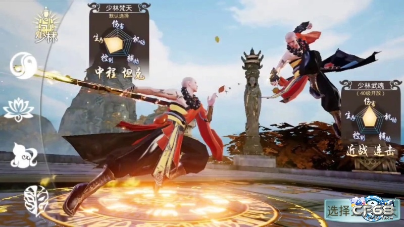 Người chơi phân bổ kỹ năng và nâng cấp trang bị để phát triển nhân vật trong game kiếm hiệp mobile