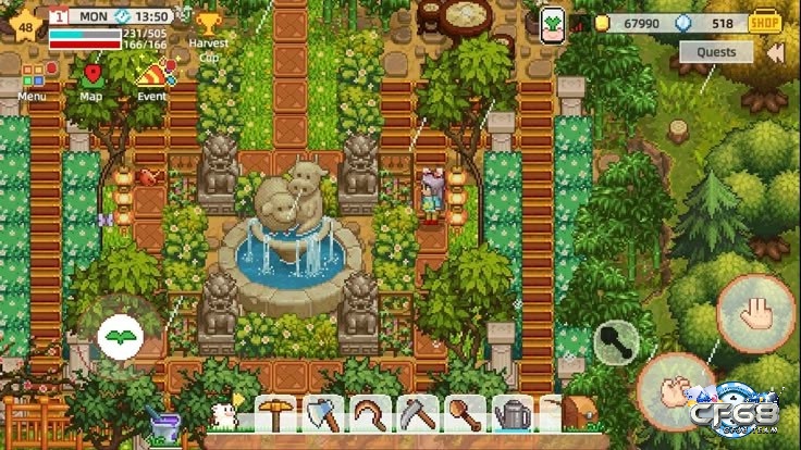 Game nông trại hay nhất IOS với nhập vai phong cách pixel art với nhiều hoạt động đa dạng.