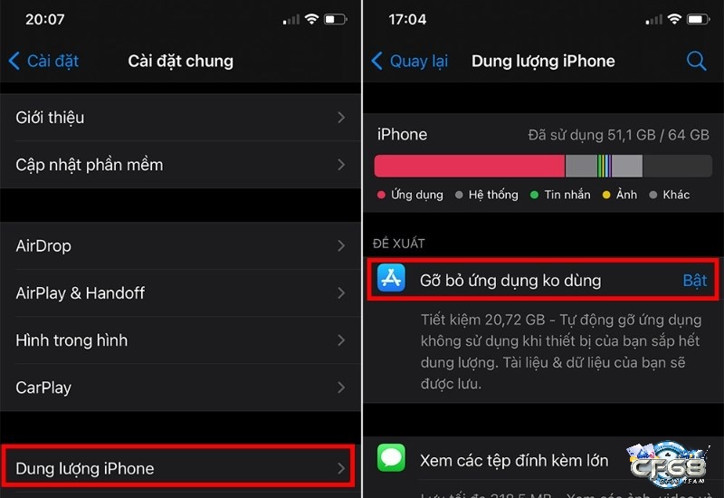 Xóa ứng dụng thừa giúp iPhone có thêm không gian lưu trữ cho các tựa game nặng