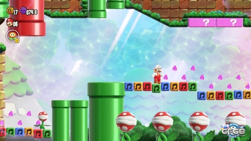 Một vài thử thách nhẹ giúp game Super Mario Bros. Wonder thân thiện với mọi đối tượng người chơi.