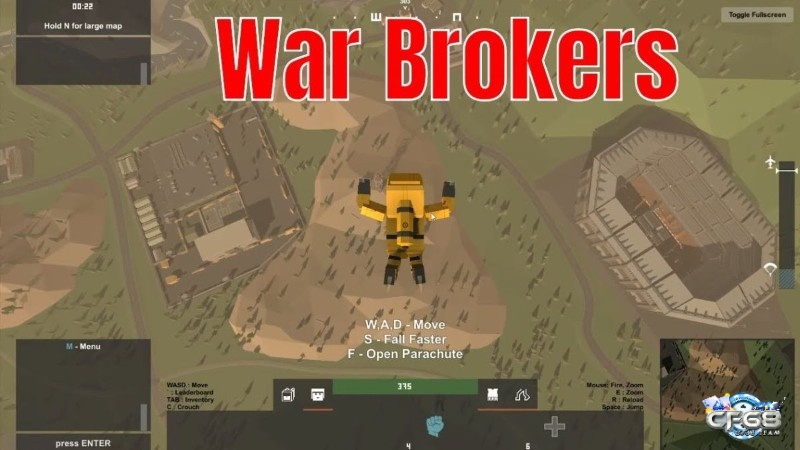 War Brokers cho phép người chơi điều khiển bộ binh và phương tiện chiến đấu trong các trận bắn súng quy mô lớn trên web