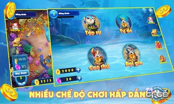 Nhiều chế độ chơi hấp dẫn để anh em ngư thủ thoả sức thể hiện kỹ năng của mình