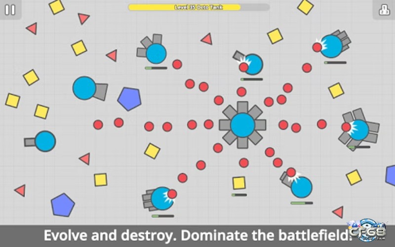 Diep.io bắn tăng nâng cấp đa dạng, chơi càng lâu càng cuốn
