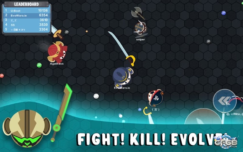 EvoWars.io tiến hóa theo cấp, combat đã tay và cạnh tranh cao