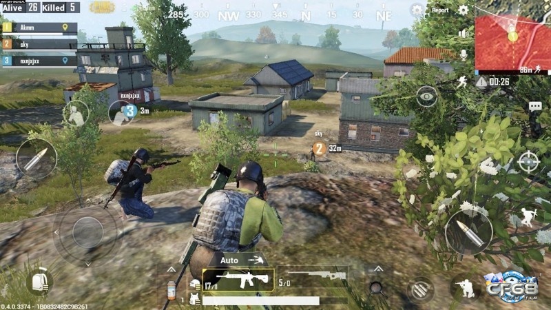 giao diện điều khiển nhân vật trong game bắn súng mobile