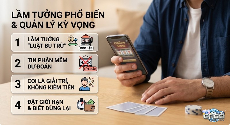 Checklist 4 nguyên tắc quản lý kỳ vọng, tránh lầm tưởng về luật bù trừ, tin phần mềm dự đoán và biết đặt giới hạn khi chơi