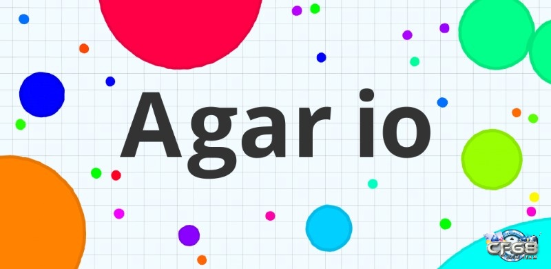 Tế bào người chơi trong Agar.io di chuyển giữa nhiều đối thủ trên bản đồ