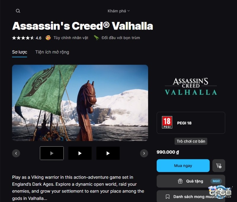Tìm tải assassin’s creed valhalla trên ứng dụng